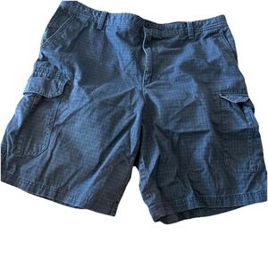 Vintage IZOD Cargo Shorts Mens 38 Navy Blue PCanvas Y2K Streetwear Skater Preppy